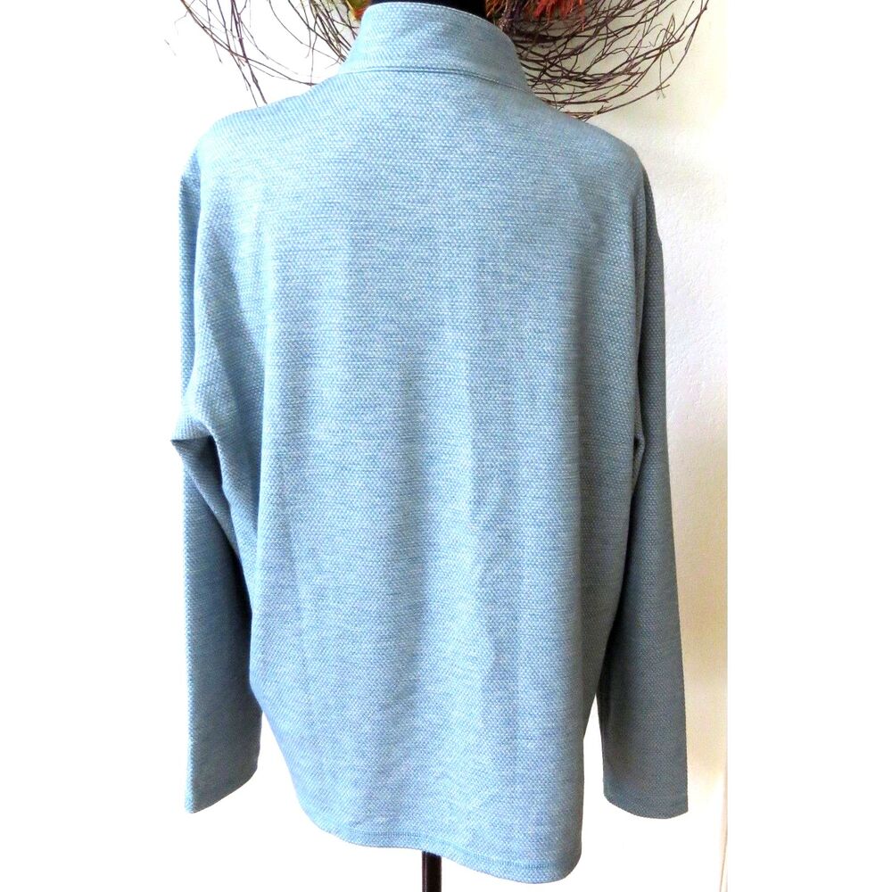 Ahead Casuals Men's Pullover Golf Sweater 1/4 Zip Sea Foam Green EUC - Picture 3 of 7